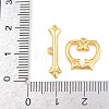 Heart Brass Toggle Clasps KK-G548-43G-04-4