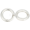GOMAKERER 2Pcs Rhodium Plated 925 Sterling Silver Spring Gate Rings STER-GO0001-14-1