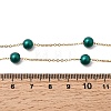 Stainless Steel & Imitation Pearl Round Link Chain Necklaces for Women WGE4439-06-4
