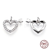 Rhodium Plated 925 Sterling Silver Micro Pave Cubic Zirconia Charms STER-T004-62P-1