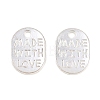 Tibetan Style Alloy Oval Charms TIBEP-Q035-08S-NR-3