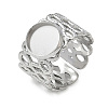 304 Stainless Steel Cuff Ring Components SA-CBA37BC-14B-P-1