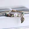 Adjustable Handmade Porcelain Flower Beads Braided Beads Bracelets WGFB2A7-01-1