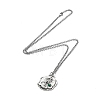 Skull Rhinestone Pendant Necklaces with Rolo Chains LS-NJEW-F309-04-2