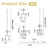 4 Pcs Alloy Chain Extender with Lobster Claw Clasps FIND-WH0126-552-2