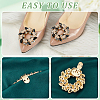 AHADERMAKER 4Pcs 2 Styles Flower Brass Rhinestone Shoe Decorations AJEW-GA0006-94A-3