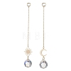 2Pcs Glass with Brass Hanging Suncatchers HJEW-JM04588-1