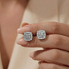 925 Sterling Silver Pave Moissanite Stud Earrings for Women CR3655-3