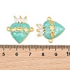Brass Pave Clear Cubic Zirconia Connector Charms CU-CBA3D67-03G-03-3