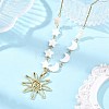 Alloy Sun Pendant 304 Stainless Steel Cable Chain Necklaces for Women NJEW-JN06696-1