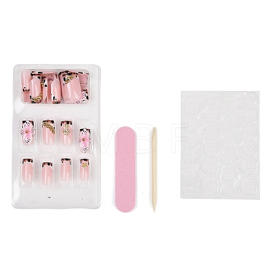 Flower Acrylic Full Cover Press On False Nails MRMJ-P019-01E-1