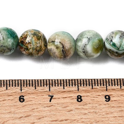 Natural Green Line Jasper  Beads Strands G-L639-A01-8mm-1