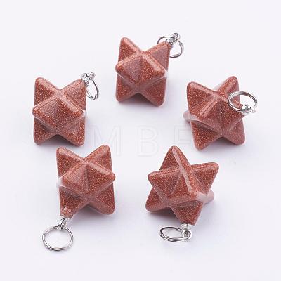 Synthetic Goldstone Pendants G-E398-02H-1