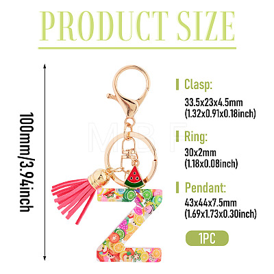 Fruit Series Letter Resin Keychains KEYC-TAC0033-02Z-1