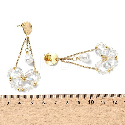 Electroplate Glass Dangle Earrings for Women EJEW-MZ00796-1
