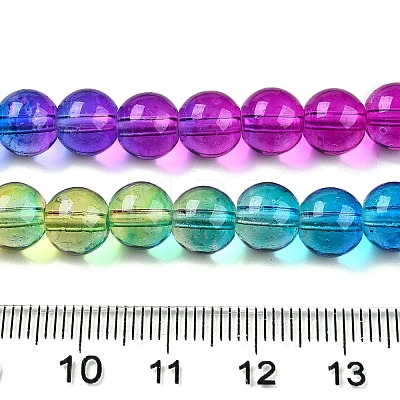 Baking Painted Transparent Glass Beads DGLA-M001-8mm-04-1