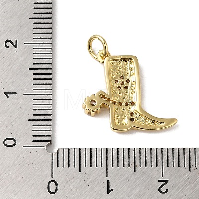 Rack Plating Brass Micro Pave Clear Cubic Zirconia Pendants KK-B092-34G-1