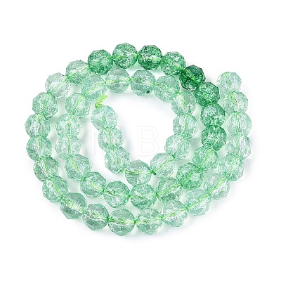 Crackle Transparent Glass Beads Strands GLAA-Q108-02A-05-1