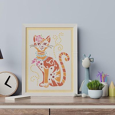 PET Hollow Out Drawing Painting Stencils DIY-WH0403-017-1