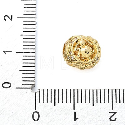 Brass Micro Pave Cubic Zirconia Beads KK-Z095-04G-05-1