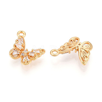 Brass Micro Pave Cubic Zirconia Charms KK-N262-112B-G-1