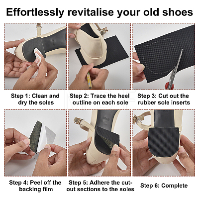8Pcs 2 Styles Self-adhesive Synthetic Rubber Non-slip Shoe Sole Pad DIY-NB0015-90-1