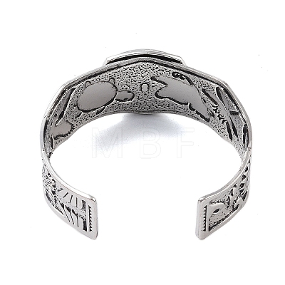 Constellation Alloy Open Cuff Bangles for Women Men BJEW-C064-01AS-10-1