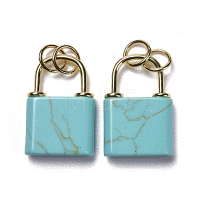 Synthetic Turquoise Pendants G-P453-01G-H-RS-1