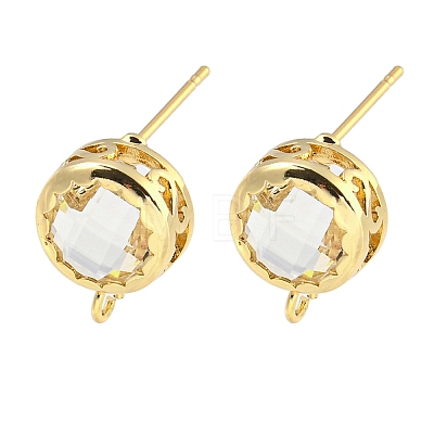 Bass Glass Stud Earring Findings KK-S387-01G-1