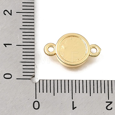 Brass Disc with Initial Links Connector Charms KK-E802-36G-C-1