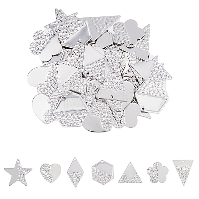 56Pcs 7 Style 304 Stainless Steel Pendants STAS-FH0001-99-1