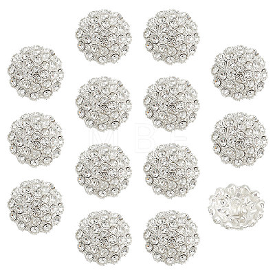 14pcs 1-Hole Alloy Shank Button FIND-FG0003-17A-1