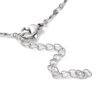 Non-Tarnish 304 Stainless Steel Textured Bar Link Chain Necklace NJEW-K249-10P-1