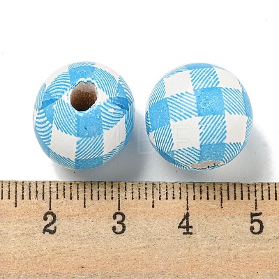 Printed Wood European Beads WOOD-G022-13K-1