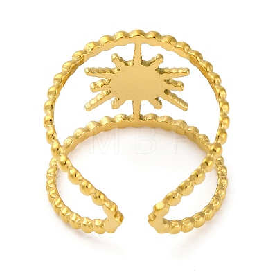 Golden 304 Stainless Steel Open Cuff Rings RJEW-K261-06G-02-1