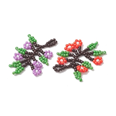 Glass Seed Beaded Pendants PALLOY-MZ01274-1