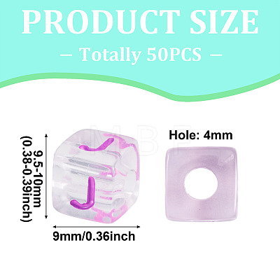 50Pcs Acrylic European Beads MACR-TADJ0001-13J-1