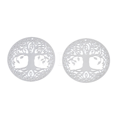 Non-Tarnish 201 Stainless Steel Filigree Pendants STAS-S118-060-1