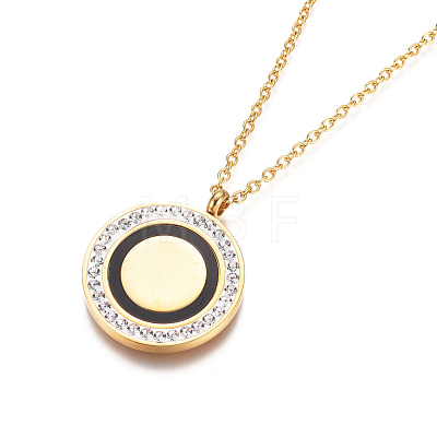 304 Stainless Steel Pendants Necklaces NJEW-E148-01G-1