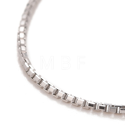 Rhodium Plated 925 Sterling Silver Box Chain Necklace for Women NJEW-M190-02D-P-1
