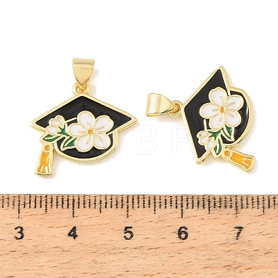 Graduation Season Brass Enamel Pendants KK-CBAF2EC-03G-C01-1