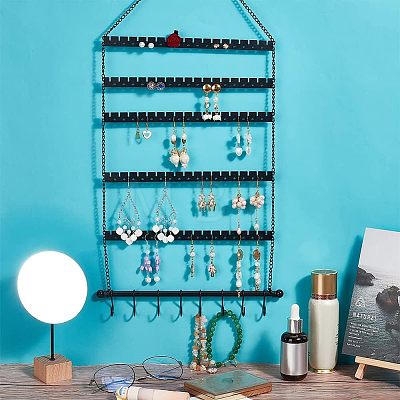 Iron Wall Earring Organizer ODIS-WH0029-35-1