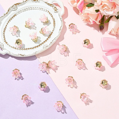 20Pcs Acrylic Flower Charms TACR-YW0003-18I-1