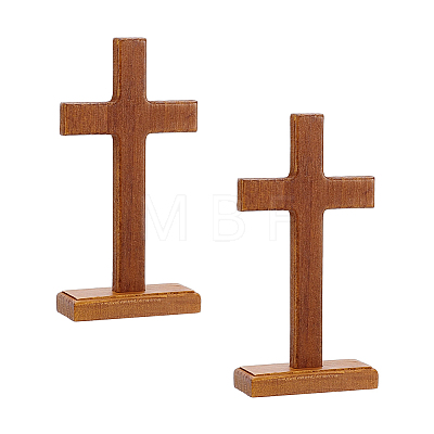 Easter Wood Cross Figurines Ornaments DJEW-WH0063-67B-1