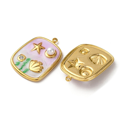 304 Stainless Steel Enamel Pendants X1-STAS-L299-18G-03-1