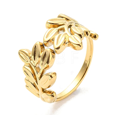 304 Stainless Steel Open Cuff Ring for Women RJEW-C016-04G-1