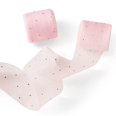 2Rolls Polyester Hot-fix Rhinestone Raw Edges Ribbon OCOR-TA0003-95E-1