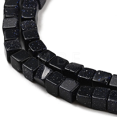 Synthetic Blue Goldstone Beads Strands G-G002-A07-1