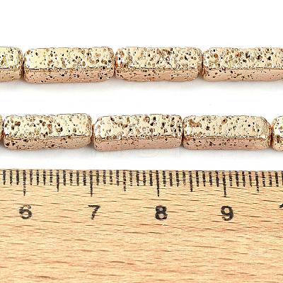 Electroplated Natural Lava Rock Beads Strands G-I360-K03-02-1