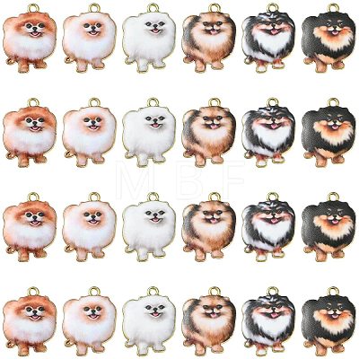 30Pcs 6 Styles Printed Alloy Pendants ENAM-CJ0005-33-1